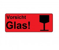 Transportetikett "Vorsicht Glas!"