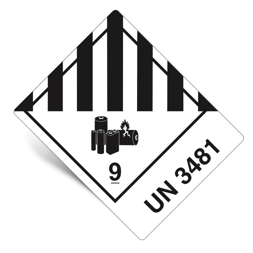 Gefahrgut Klasse 9A mit Anhang UN Lithium Batterie Etiketten Balzer