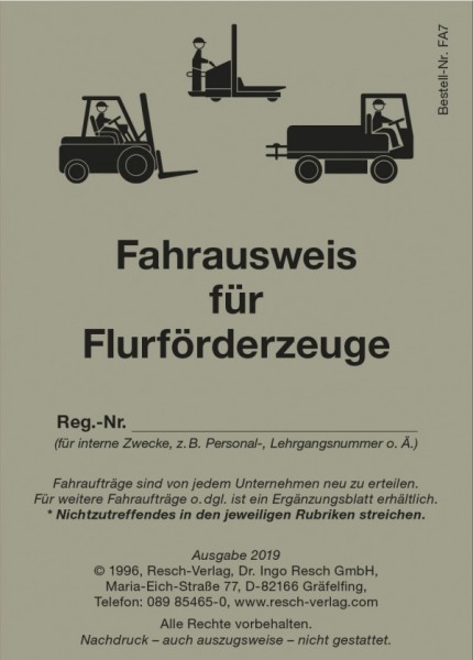 Fahrausweis Flurförderzeuge