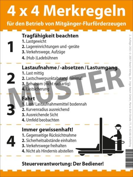 4 x 4 Merkregeln Betrieb Mitgänger